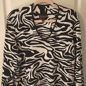 Dana Buchman 1X zebra print sweater